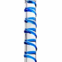 Двусторонний фаллоимитатор Sexus Glass 19 см, бесцветный, синий