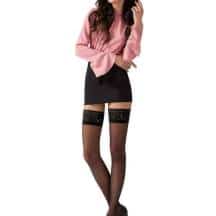 Чулки с кружевной резинкой, чёрные, размер 1/2, Passion. Нет в наличии Чулки с кружевной резинкой, чёрные, размер 1/2, Passion