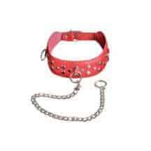 Ошейник кожанный красный