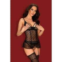 Корсеты Obsessive Heartia corset, Чёрный, L/XL