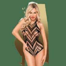 Тедди из сеточки с геометрическим узором Penthouse Go Hotter, черный, XL