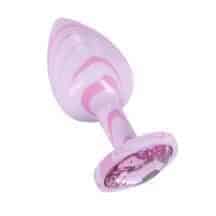 Анальная пробка Kanikule S, светло-розовая с розовым кристаллом