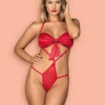 Уникальный тедди красного цвета  с бантиком на трусиках Giftella Obsessive, S/M