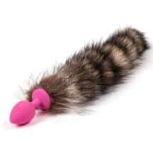 Анальная пробка 4sexdream с полосатым хвостом, розовая. Нет в наличии Анальная пробка 4sexdream с полосатым хвостом, розовая