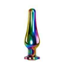 Анальная пробка Evolved Rainbow Metal M с разноцветным кристаллом, разноцветная Анальная пробка Evolved Rainbow Metal M с разноцветным кристаллом, разноцветная