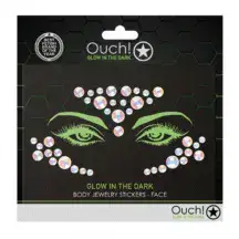 Светящиеся в темноте стразы для лица Shots Ouch! OU852GLO, разноцветные