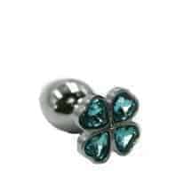 Анальная пробка Kanikule Small, серебристая с голубым кристаллом цветком. Нет в наличии Анальная пробка Kanikule Small, серебристая с голубым кристаллом цветком