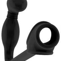 Анальная пробка Shots Media Sono с эрекционным кольцом черный