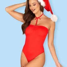 Тедди из эластичного материала Obsessive Kissmas, красный, L/XL