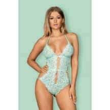 Боди Obsessive Delicanta teddy, Бирюзовый, L/XL