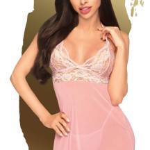 Сорочка и трусики-стринги Penthouse Bedtime Story M/L, розовая