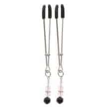 Зажимы для сосков с бусинами Taboom Nipple Play Tweezers With Beads, серебристый