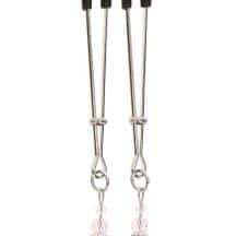 Зажимы для сосков с бусинами Taboom Nipple Play Tweezers With Beads, серебристый. Нет в наличии Зажимы для сосков с бусинами Taboom Nipple Play Tweezers With Beads, серебристый