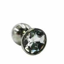 Анальная пробка Kanikule Small, серебристая с бесцветным кристаллом