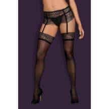 Чулки Obsessive Chiccanta stockings, Чёрный, L/XL