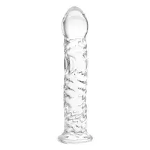 Фаллоимитатор Sexus Glass ребристый, бесцветный, 16,5 см