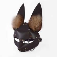 Маска Зайка с мехом, темно-коричневая SITABELLA, OS