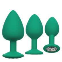 Набор анальных пробок CalExotics Cheeky Gems, зелёные с бесцветными кристаллами. Нет в наличии Набор анальных пробок CalExotics Cheeky Gems, зелёные с бесцветными кристаллами