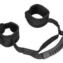 Наручники Shots Media Ouch! V&V Adjustable с ручкой, черные