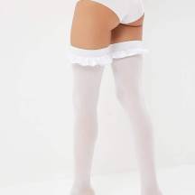 Чулки с атласными бантами Le Frivole Sense, белые, S/M. Нет в наличии Чулки с атласными бантами Le Frivole Sense, белые, S/M