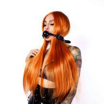 Кляп Scandal с ремешком из натуральной кожи и силиконовым шариком, черный