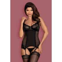 Корсеты Obsessive Amallie corset, Чёрный, S/M