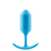 Анальная пробка для ношения b-Vibe Snug Plug 3 с переменным центром тяжести, голубая