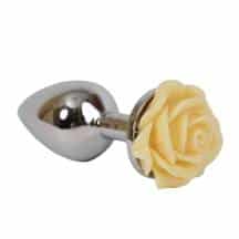 Анальная пробка с розой 4sexdream, 8 см, желтый. Нет в наличии Анальная пробка с розой 4sexdream, 8 см, желтый