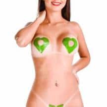 Съедобные наклейки для тела HotFlowers Мята, зеленые