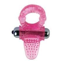 Виброкольцо Baile с язычком, розовое Виброкольцо Baile с язычком, розовое