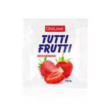 Оральная гель-смазка Bioritm Tutti-Frutti OraLove Земляника на водной основе, 4 мл