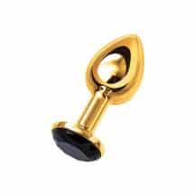 Анальная пробка ToyFa Metal с черным кристалом 7.5 см, золотистый. Нет в наличии Анальная пробка ToyFa Metal с черным кристалом 7.5 см, золотистый