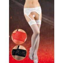 Чулки Soft Line с кружевной резинкой и поясом белые, XL. Нет в наличии Чулки Soft Line с кружевной резинкой и поясом белые, XL