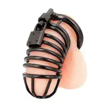 Пояс верности с замком BlueLine Deluxe Chastity Cage, черный