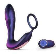 Анальный вибратор с эрекционным кольцом Hueman Black Hole с пультом ДУ, фиолетовый Анальный вибратор с эрекционным кольцом Hueman Black Hole с пультом ДУ, фиолетовый