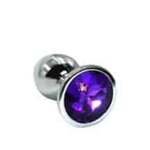 Анальная пробка Kanikule Medium, серебристая с фиолетовым кристаллом. Нет в наличии Анальная пробка Kanikule Medium, серебристая с фиолетовым кристаллом