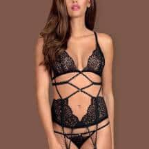 Корсеты Obsessive Mixty corset, Чёрный, L/XL