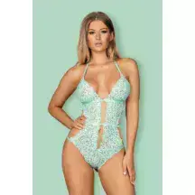 Боди Obsessive Delicanta teddy, Бирюзовый, S/M