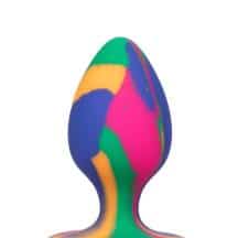 Анальная пробка CalExotics Cheeky Tie-Dye M, разноцветная