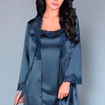 Пеньюар, сорочка и трусики Jacqueline L\XL, синий . Нет в наличии Пеньюар, сорочка и трусики Jacqueline L\XL, синий