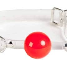 Кляп-шар Toyfa Theatre с бесцветным ремешком, красный