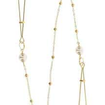 Зажимы для сосков с бусинами и цепью Taboom Nipple Play Tweezers Pearl & Deluxe Chain, золотистый