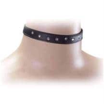 Ошейник узкий со стразами Подиум, чёрный