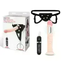 Фаллоимитатор с вибрацией со страпоном Lux Fetish, 21 см, телесный