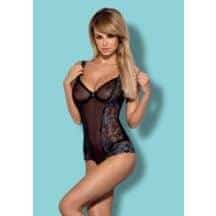Боди полупрозрачное с узором по бокам Obsessive Amanta, L\XL