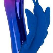 Вибростимулятор с клиторальной бабочкой и подсветкой Sparkling Butterfly