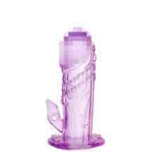 Насадка на член с рельефом и отростком для стимуляции клитора Toyfa, фиолетовая. Нет в наличии Насадка на член с рельефом и отростком для стимуляции клитора Toyfa, фиолетовая