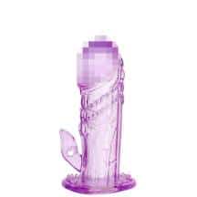 Насадка на член с рельефом и отростком для стимуляции клитора Toyfa, фиолетовая. Нет в наличии Насадка на член с рельефом и отростком для стимуляции клитора Toyfa, фиолетовая