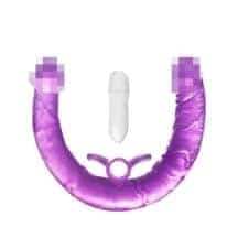 Фаллоимитатор двусторонний с вибропулей Toyfa Double Dildo, фиолетовый