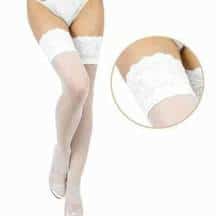 Чулки на силиконовой резинке, L, белые. Нет в наличии Чулки на силиконовой резинке, L, белые